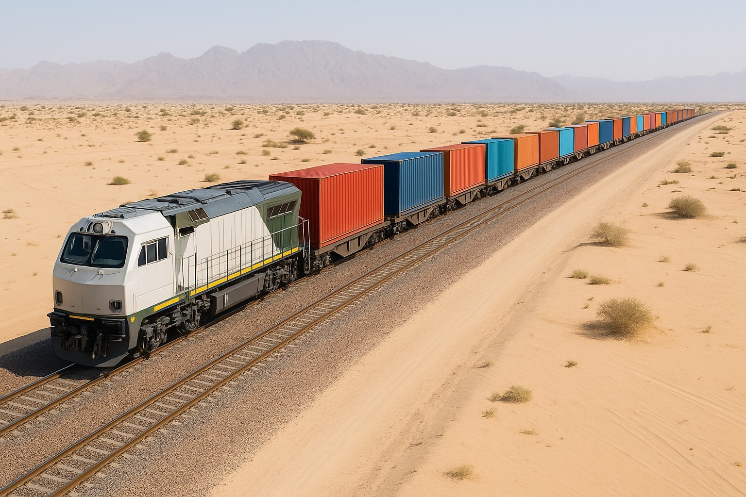 إطلاق خدمة السكك الحديدية بين الإمارات وعمان بسعة ۱۹۳٫۲۰۰ TEU في السنة